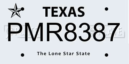 PMR8387 Texas License Plate