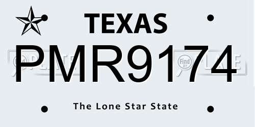PMR9174 Texas License Plate