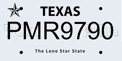 PMR9790 Texas License Plate