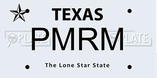 PMRM Texas License Plate