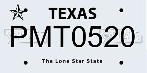 PMT0520 Texas License Plate