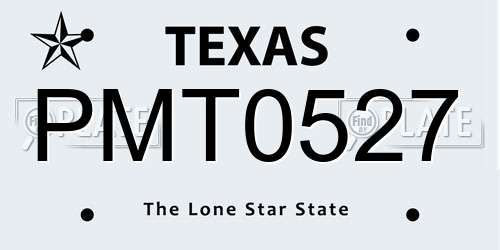 PMT0527 Texas License Plate