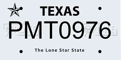 PMT0976 Texas License Plate