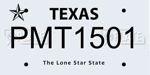 PMT1501 Texas License Plate