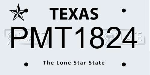 PMT1824 Texas License Plate