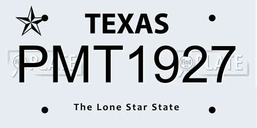 PMT1927 Texas License Plate