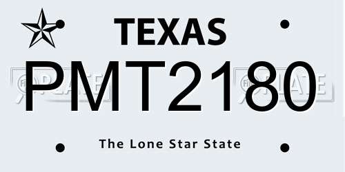 PMT2180 Texas License Plate