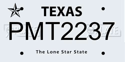 PMT2237 Texas License Plate