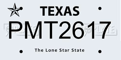 PMT2617 Texas License Plate