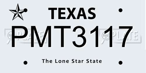 PMT3117 Texas License Plate