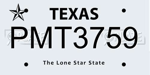 PMT3759 Texas License Plate