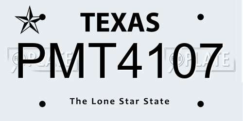 PMT4107 Texas License Plate