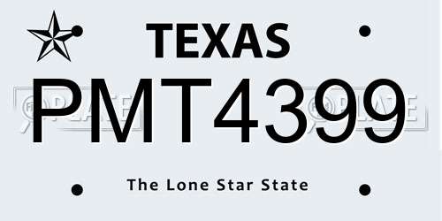 PMT4399 Texas License Plate