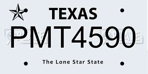 PMT4590 Texas License Plate