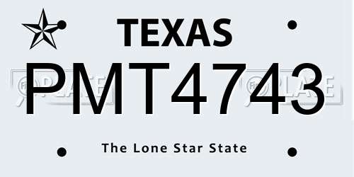 PMT4743 Texas License Plate
