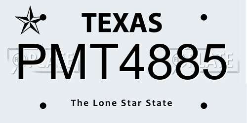 PMT4885 Texas License Plate