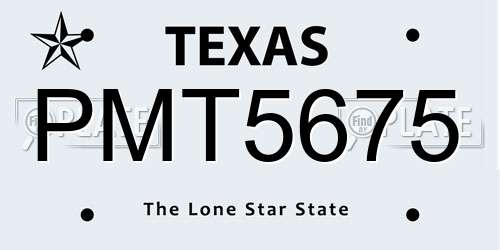 PMT5675 Texas License Plate