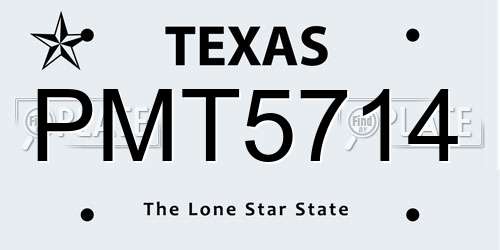 PMT5714 Texas License Plate