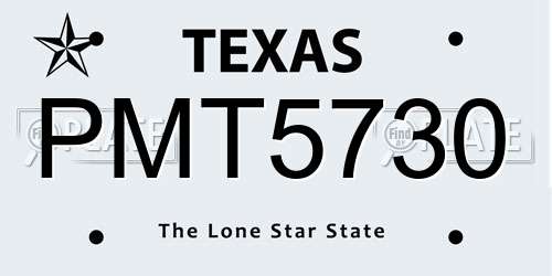 PMT5730 Texas License Plate