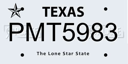 PMT5983 Texas License Plate