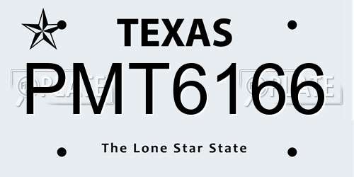 PMT6166 Texas License Plate