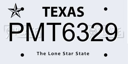 PMT6329 Texas License Plate