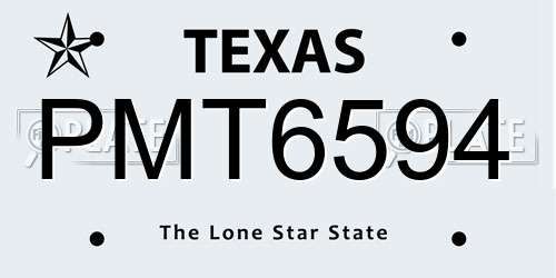 PMT6594 Texas License Plate