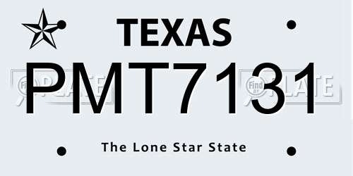 PMT7131 Texas License Plate