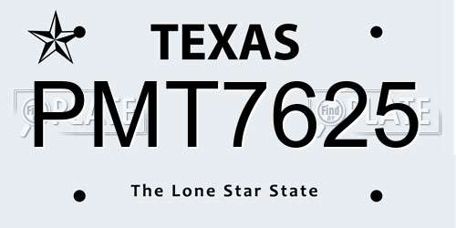 PMT7625 Texas License Plate