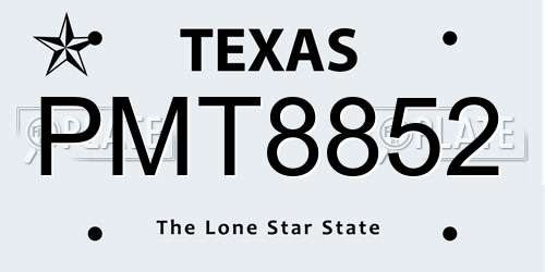 PMT8852 Texas License Plate