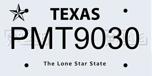 PMT9030 Texas License Plate