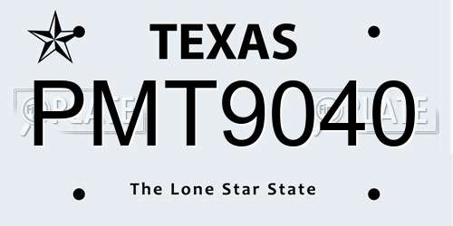 PMT9040 Texas License Plate