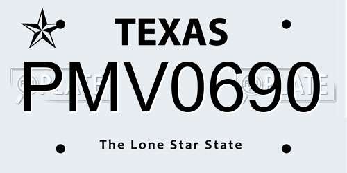 PMV0690 Texas License Plate