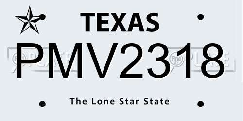 PMV2318 Texas License Plate