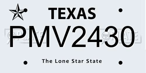 PMV2430 Texas License Plate