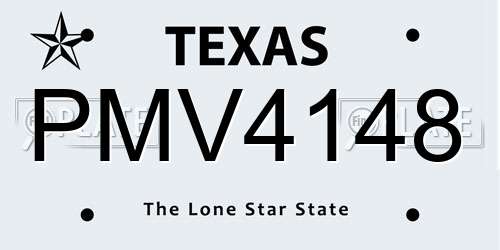 PMV4148 Texas License Plate