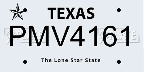 PMV4161 Texas License Plate
