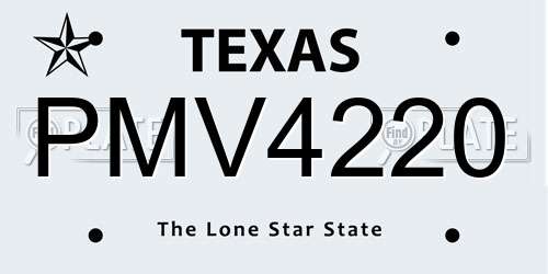 PMV4220 Texas License Plate
