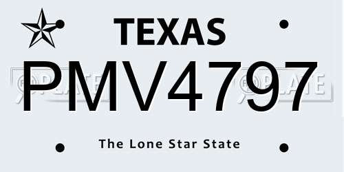 PMV4797 Texas License Plate