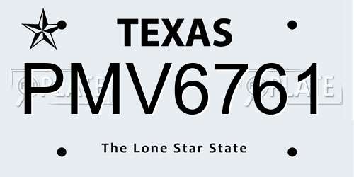 PMV6761 Texas License Plate