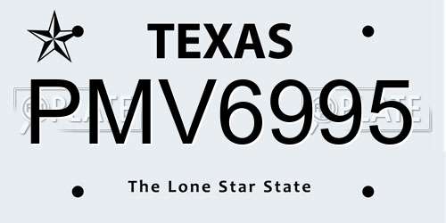 PMV6995 Texas License Plate