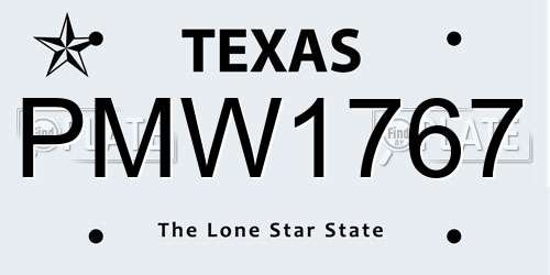 PMW1767 Texas License Plate