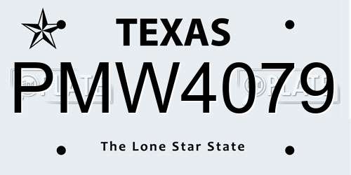 PMW4079 Texas License Plate