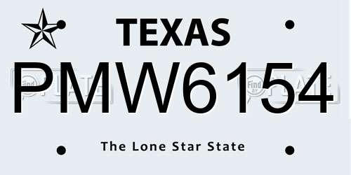 PMW6154 Texas License Plate