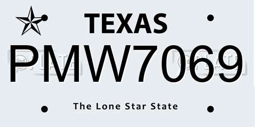 PMW7069 Texas License Plate