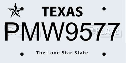 PMW9577 Texas License Plate