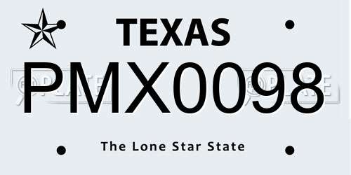 PMX0098 Texas License Plate