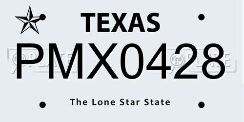 PMX0428 Texas License Plate