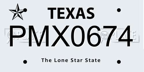PMX0674 Texas License Plate