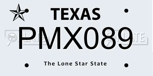 PMX089 Texas License Plate